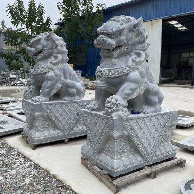 青石大獅子，2米5高大門鎮(zhèn)宅石雕獅子