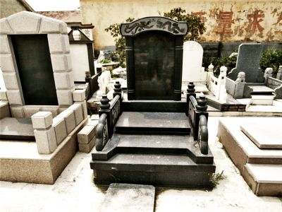 大理黑石材雕花墓碑