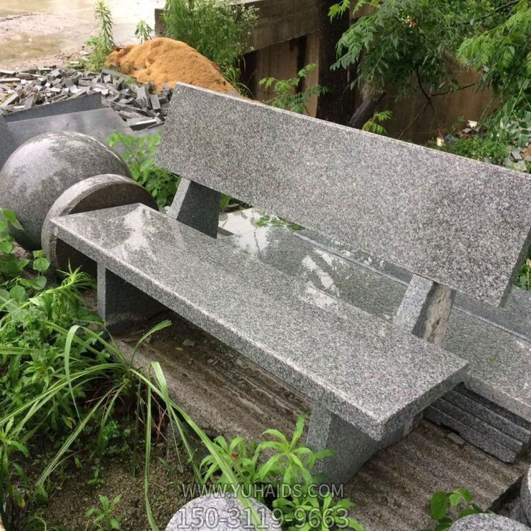 花崗巖石椅子，公園園林露天椅子雕塑