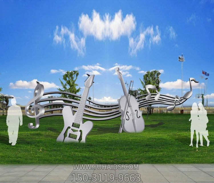 不銹鋼樂(lè)器戶外景觀美陳擺件雕塑