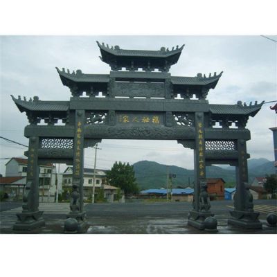 城鎮(zhèn)戶(hù)外大理石石雕牌坊雕塑