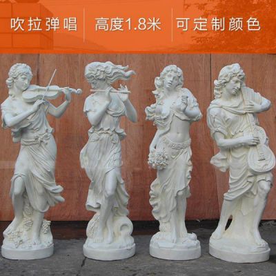 玻璃鋼仿漢白玉西方人物吹拉彈唱景區(qū)歐式擺件