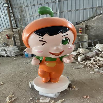 玻璃鋼卡通人物，橘子橙子公仔形象