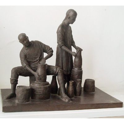 陶瓷主題人物雕塑，廣場景觀仿銅戶外園林大型人物景觀雕塑