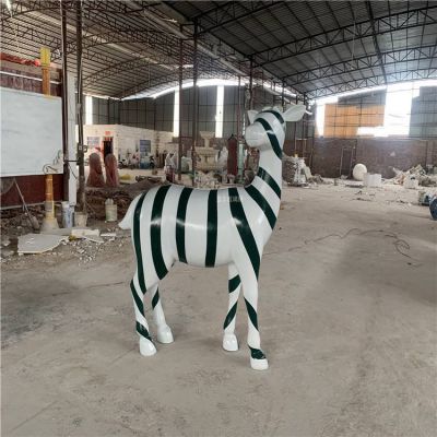 玻璃鋼抽象園林景觀(guān)斑馬雕塑