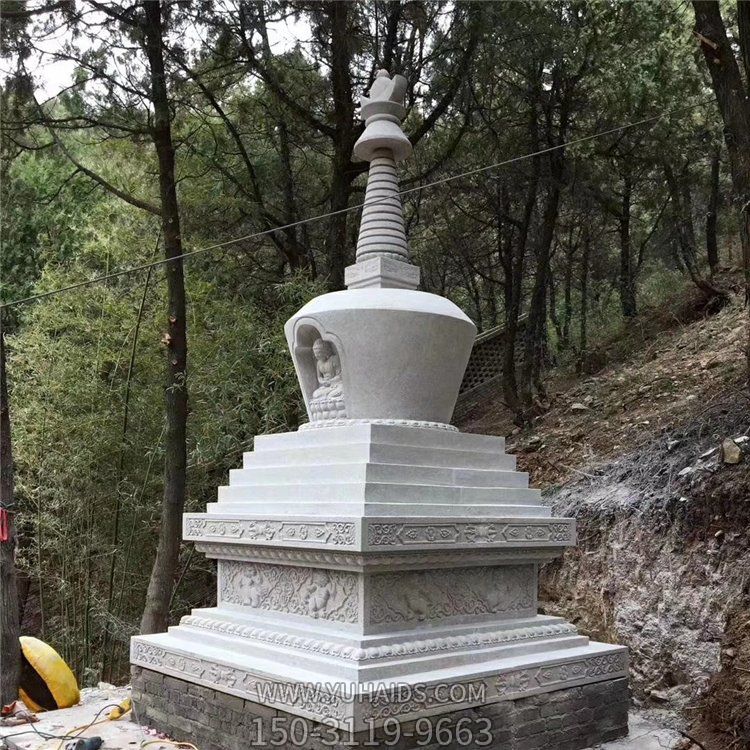 舍利塔，漢白玉寺廟石雕舍利塔雕塑