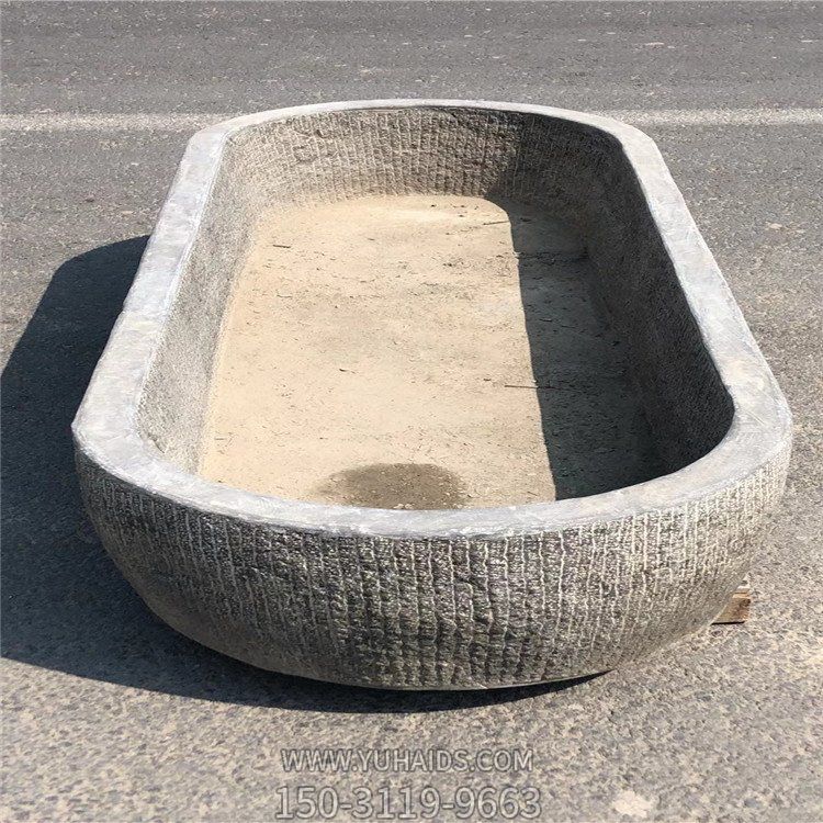 戶(hù)外大型庭院仿古做舊老石槽擺件雕塑