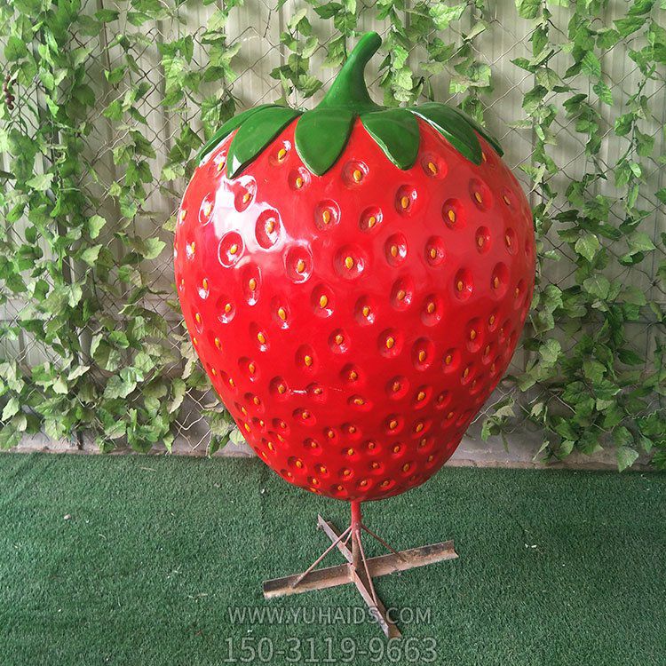 草莓，玻璃鋼仿真植物雕塑