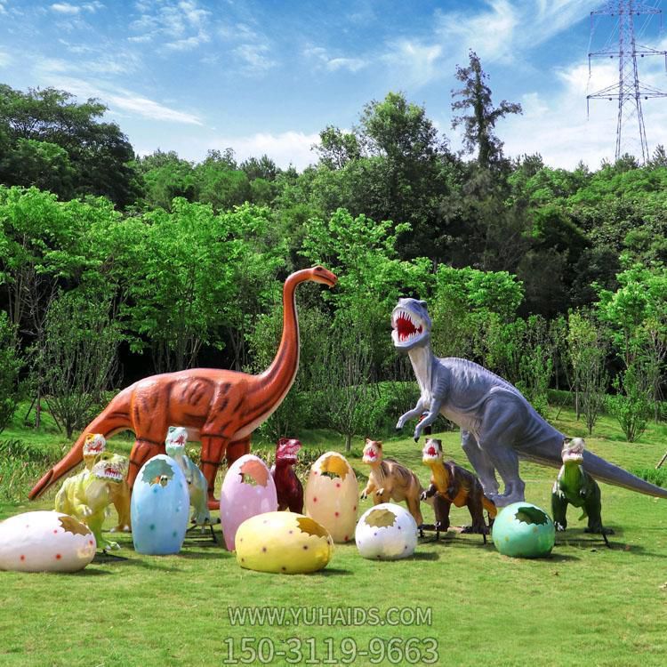 景區(qū)游樂(lè)園創(chuàng)意玻璃鋼仿真恐龍雕塑