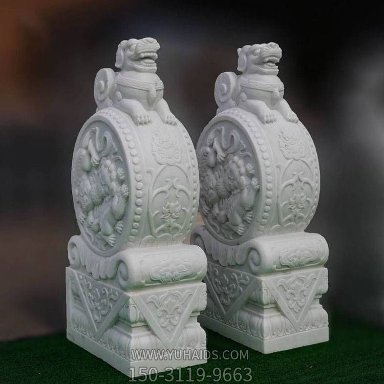 庭院別墅小區(qū)門(mén)口大理石石雕抱鼓石雕塑