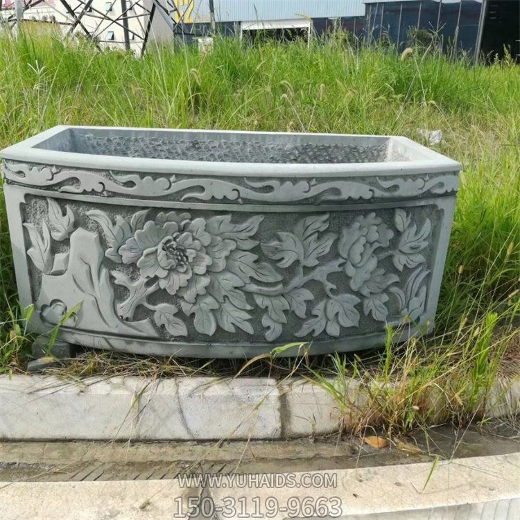 戶(hù)外庭院石雕景觀流水?dāng)[件 花崗巖石槽 雕塑