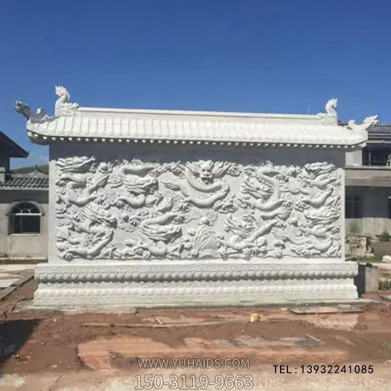 庭院浮雕九龍影壁裝飾壁畫(huà)雕塑