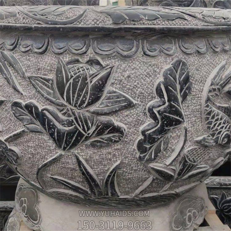 浮雕戶外園林景觀大型魚(yú)缸雕塑