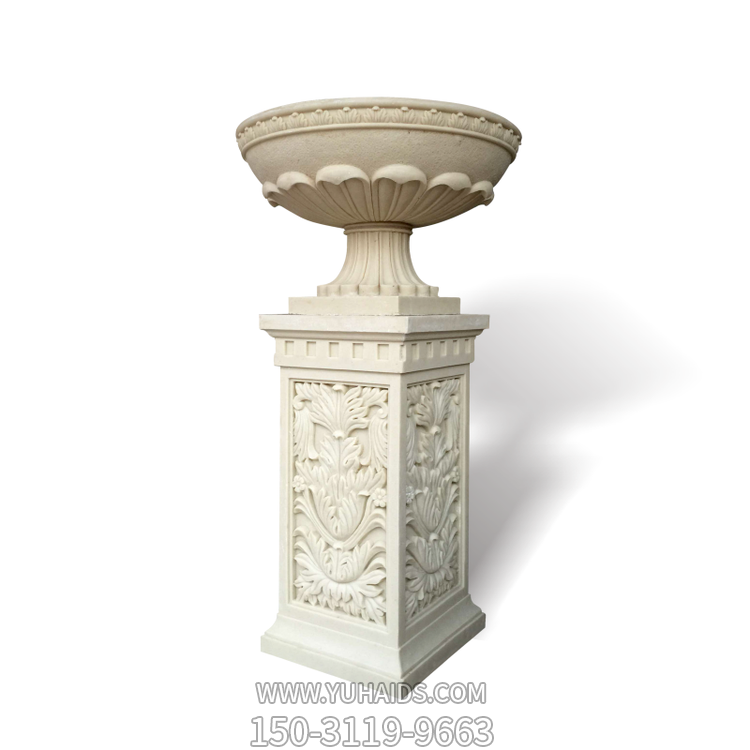 歐式花盆，砂巖石刻園林花盆雕塑