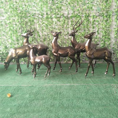 仿銅鹿，塊面效果，可改色