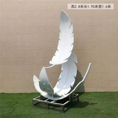 不銹鋼戶(hù)外園林創(chuàng)意羽毛雕塑