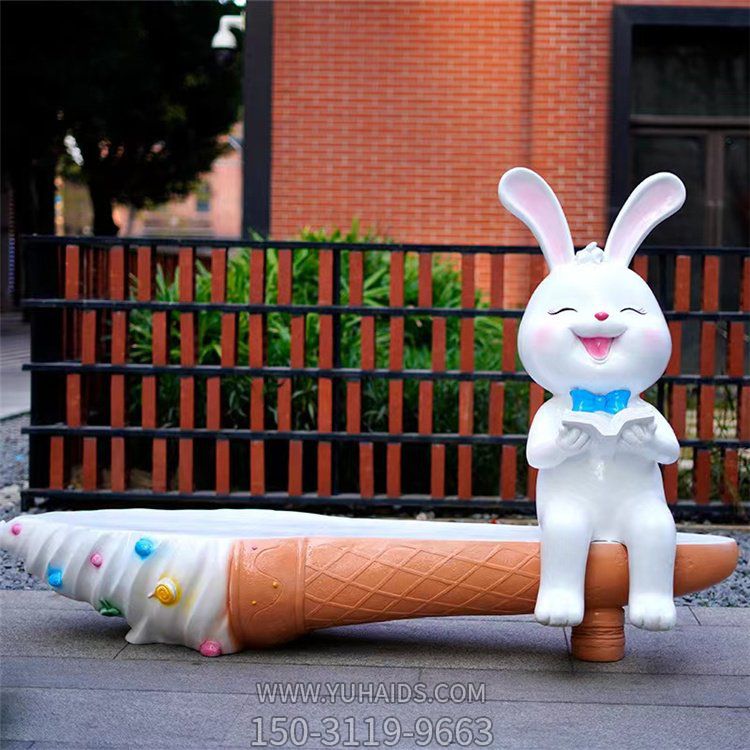園林戶(hù)外玻璃鋼景觀兔子雕塑