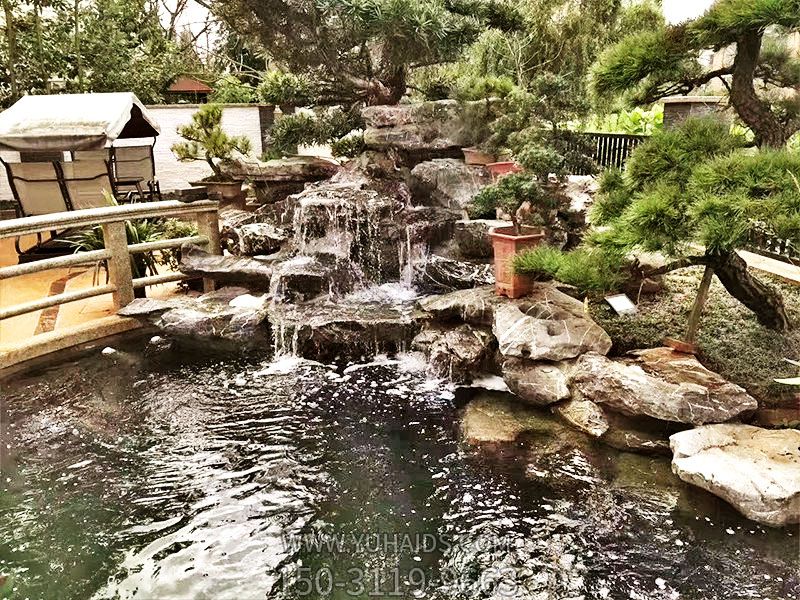 花園景觀假山石水池景觀雕塑