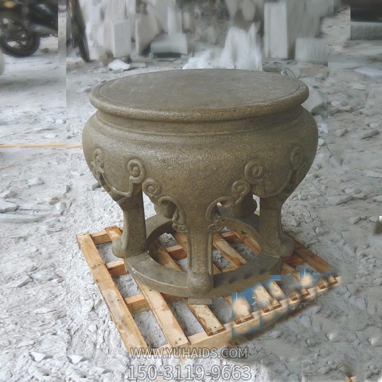 戶外公園創(chuàng)意古代青石石雕空心石凳雕塑