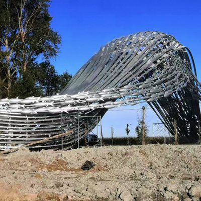 沖浪魚群、水波不銹鋼景觀雕塑