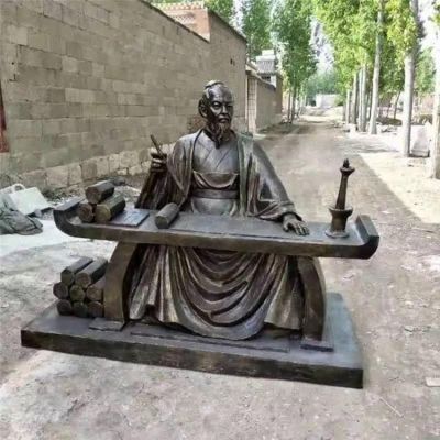 玻璃鋼仿銅戶(hù)外園林景觀古代人物雕塑