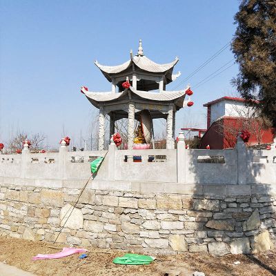 寺廟戶外擺放神像仿古建筑涼亭