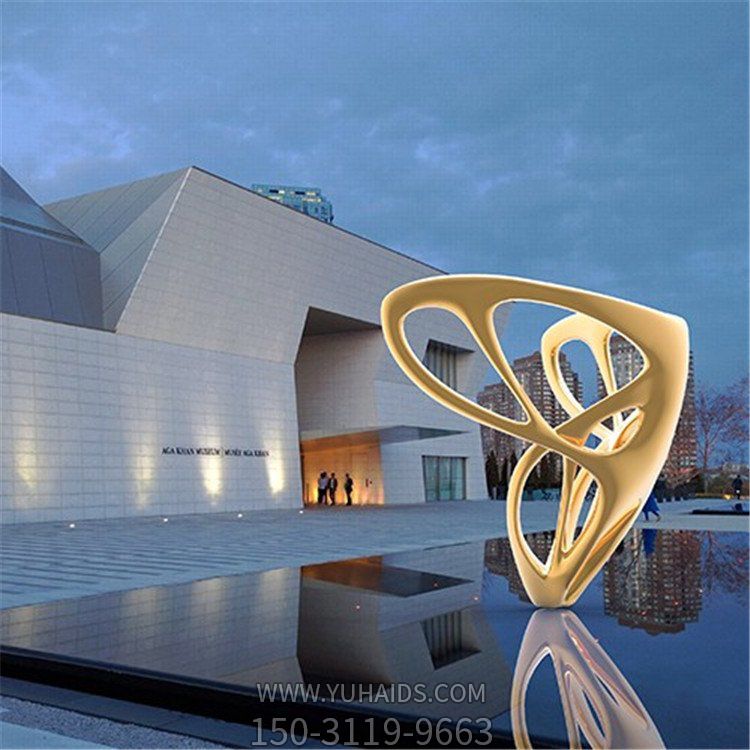 戶外不銹鋼抽象蝴蝶造型 水景雕塑 園林景觀城市擺件