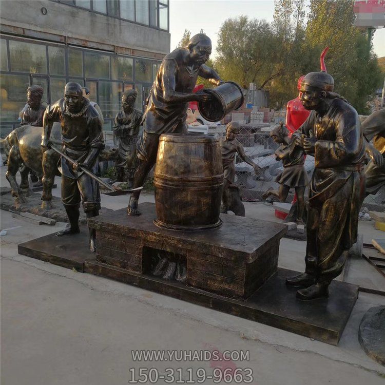 酒廠景點(diǎn)玻璃鋼制酒文化人物小品雕塑