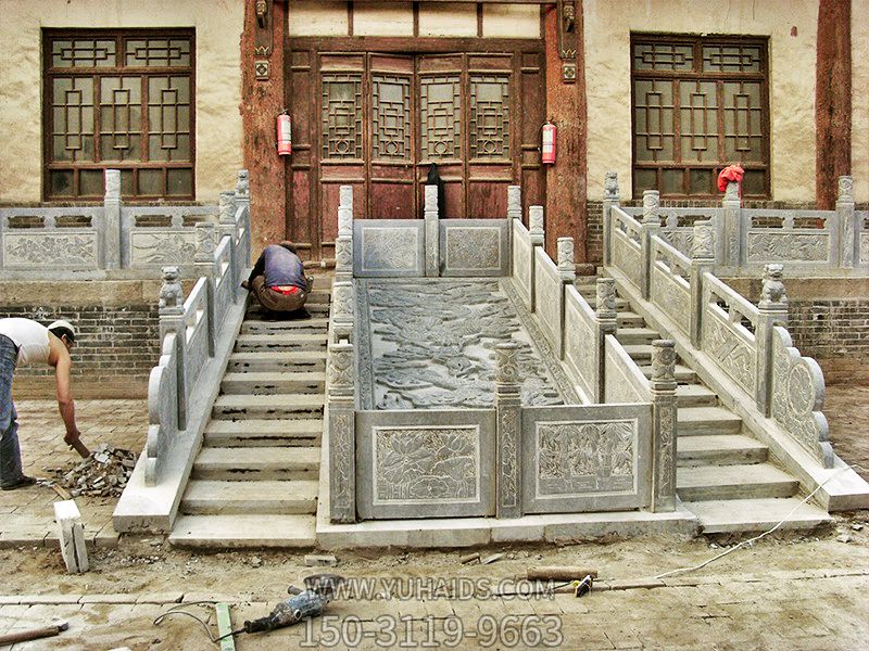 景點臺階走廊護(hù)欄青石浮雕欄桿雕塑