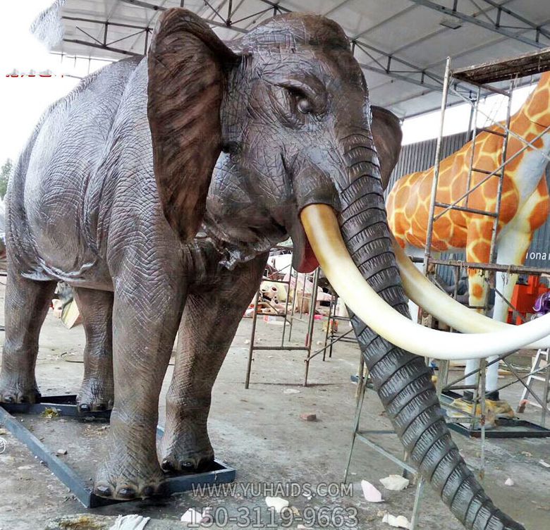 公園景區(qū)不銹鋼仿銅仿真動(dòng)物景觀大象雕塑、