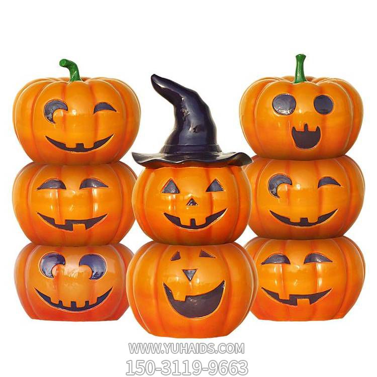 商場(chǎng)萬圣節(jié)搞怪卡通美陳擺件搞怪南瓜雕塑