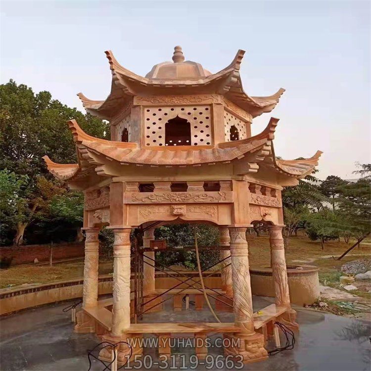 戶外園林庭院大理石晚霞紅二層中式?jīng)鐾さ袼?>
                                <h2>戶外園林庭院大理石晚霞紅二層中式?jīng)鐾さ袼?參數(shù)說(shuō)明</h2>
                                                                        <table>
                                      <tr>
                                        <th>產(chǎn)品標(biāo)題</th>
                                        <td>戶外園林庭院大理石晚霞紅二層中式?jīng)鐾さ袼?/td>
                                      </tr>
                                      <tr>
                                        <th>發(fā)布時(shí)間</th>
                                        <td>2023-06-08 07:22</td>
                                      </tr>
                                      <tr>
                                        <th>價(jià)格</th>
                                        <td><span>電話咨詢</td>
                                      </tr>
                                                                              <tr>
                                          <th>雕刻內(nèi)容</th>
                                          <td>園林、涼亭、園林</td>
                                        </tr>
                                                                              <tr>
                                          <th>制作材質(zhì)</th>
                                          <td>晚霞紅、大理石</td>
                                        </tr>
                                                                          </table>
                                <h2>戶外園林庭院大理石晚霞紅二層中式?jīng)鐾さ袼?詳細(xì)說(shuō)明</h2>
                                <p>玉海雕塑是一家綜合性的雕塑公司，擁有多款戶外園林庭院大理石晚霞紅二層中式?jīng)鐾さ袼苣Ｐ?，可加工定制多種戶外園林庭院大理石晚霞紅二層中式?jīng)鐾さ袼埽С植馁|(zhì)、樣式、風(fēng)格、尺寸大小等方面的調(diào)整修改定制。我們所加工制作的戶外園林庭院大理石晚霞紅二層中式?jīng)鐾さ袼苜|(zhì)優(yōu)價(jià)廉，遍布全國(guó)多個(gè)省市地區(qū)，想要了解更多案例圖片，請(qǐng)電話或微信咨詢。材質(zhì)、大小、樣式等都可以按需定制，還可根據(jù)您提供給的戶外園林庭院大理石晚霞紅二層中式?jīng)鐾さ袼軜訄D進(jìn)行制作！如有相關(guān)需求，歡迎致電（微信同號(hào)）：<span>150-3119-9663</span></p>
                                                                <div   class=