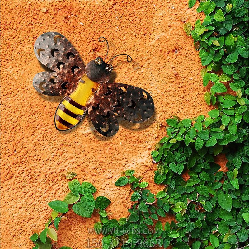 校園林園墻壁裝飾擺件黃銅蜜蜂雕塑