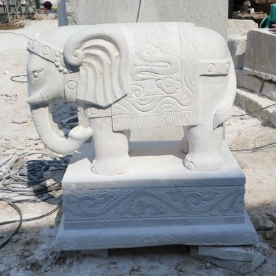 大理石石雕戶(hù)外園林門(mén)口鎮(zhèn)宅招財(cái)大象雕塑