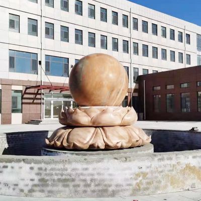 學(xué)院荷花特色晚霞紅風水球雕塑