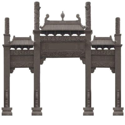 大型大理石石雕戶(hù)外園林牌坊雕塑