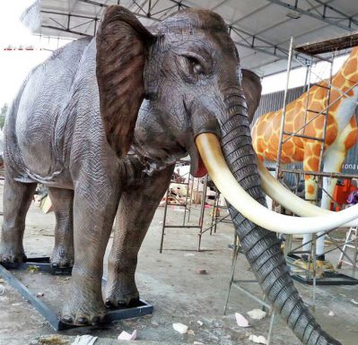 公園景區(qū)不銹鋼仿銅仿真動(dòng)物景觀大象雕塑、