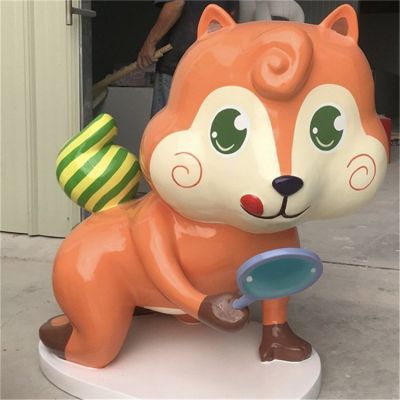 兒童樂(lè)園擺放玻璃鋼卡通松鼠公仔