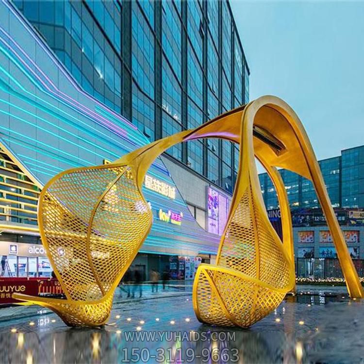 商場(chǎng)門口廣場(chǎng)大型不銹鋼創(chuàng)意鏤空異形景觀擺件雕塑