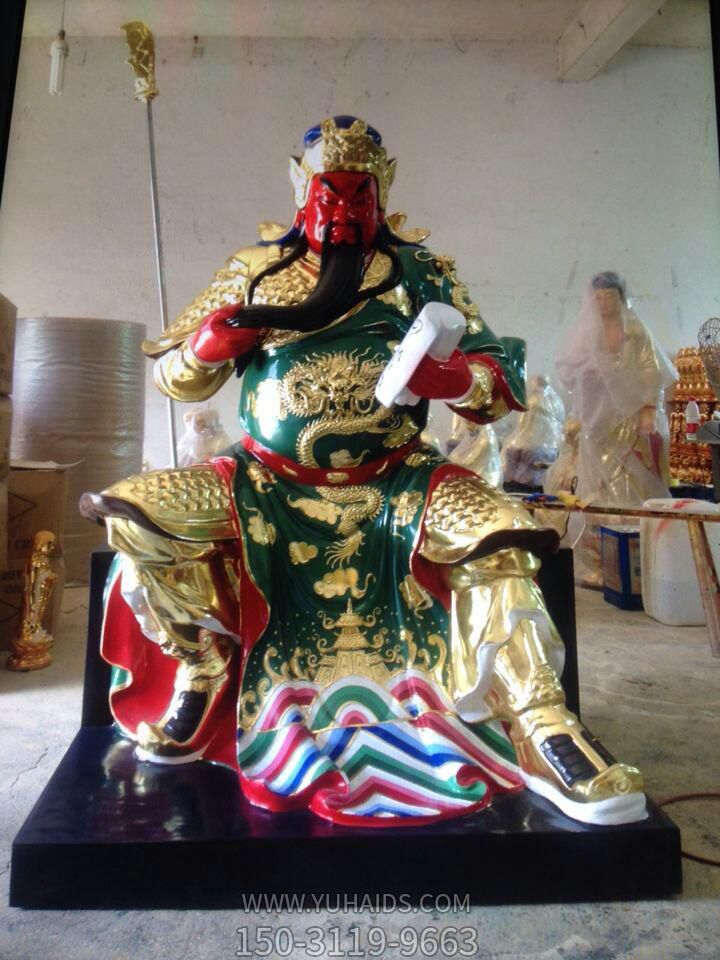 景區(qū)景點玻璃鋼彩繪大型佛像關公雕塑