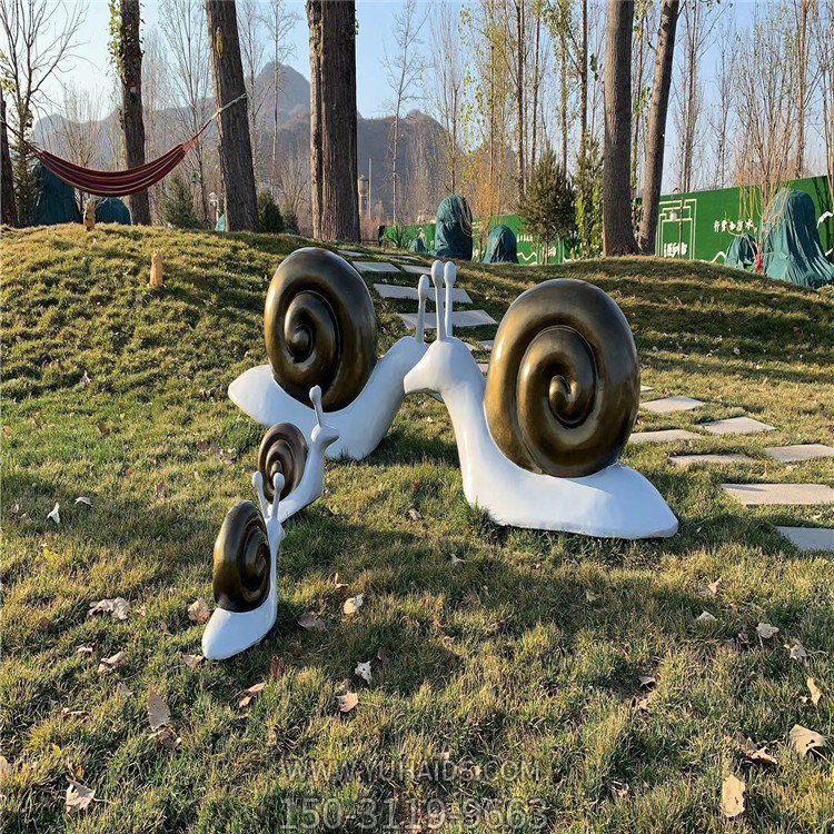 玻璃鋼蝸牛，抽象蝸牛雕塑