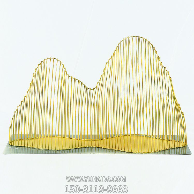 小區(qū)酒店水池噴泉裝飾不銹鋼條形假山景觀擺件雕塑