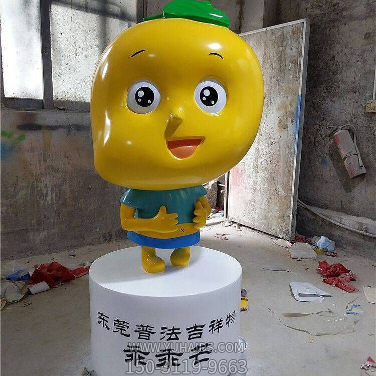 抽象玻璃鋼吉祥物芒果公仔擺件雕塑