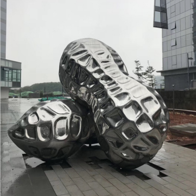 不銹鋼巨型花生，小區(qū)園林創(chuàng)意植物擺件