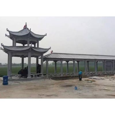 戶外園林廣場(chǎng)大型仿古中式長廊涼亭雕塑