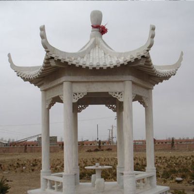 單層仿古建漢白玉景區(qū)公園擺放涼亭