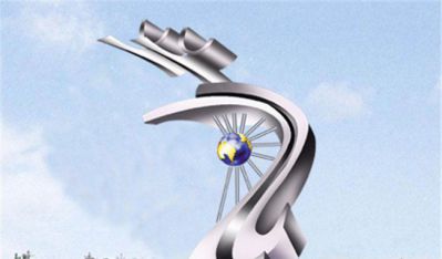 不銹鋼抽象城市廣場騰飛雕塑