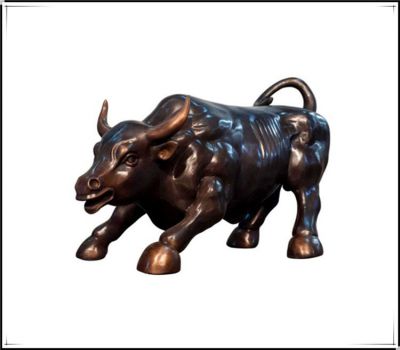 工廠企業(yè)銅雕農耕牛雕塑