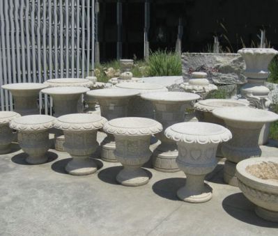 別墅戶(hù)外景觀擺件園林景觀大理石花盆雕塑