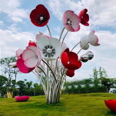 廣場(chǎng)不銹鋼創(chuàng)意景觀(guān)花朵雕塑